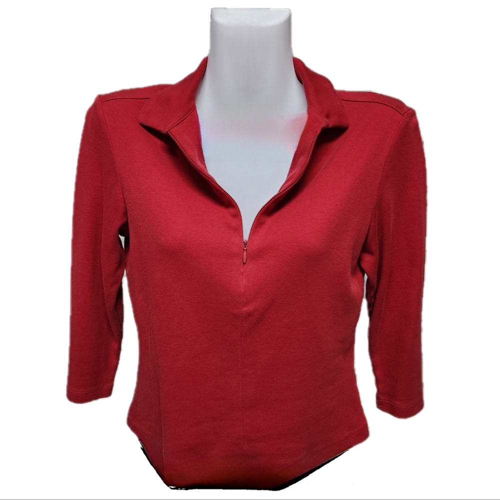 Front zipper closure pullover top